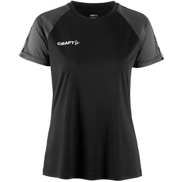  Dámské kontrastní sportovní tričko CRAFT TW Squad Go Contrast Jersey W ČERNÁ/ŽULOVÁ 