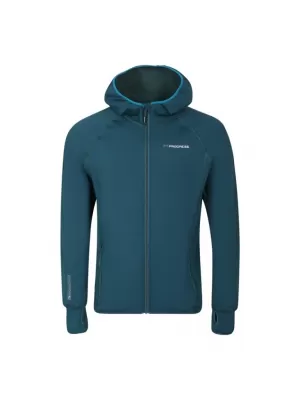 Pánská mikina Progress TOREZ MERINO HOODY funkční kapucí ZELENÁ