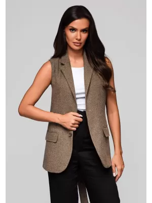 Dámská vesta LARICA LW-BLZV-0102 DARK BEIGE
