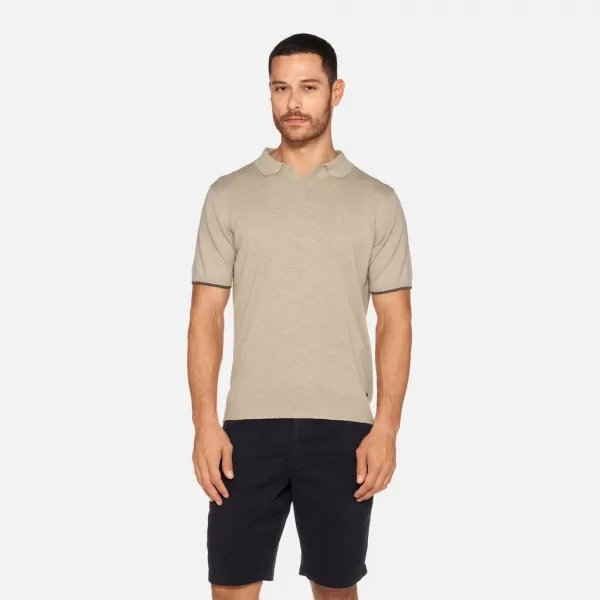  Pánské triko GEOX KNIT G012318 BÉŽOVÁ 