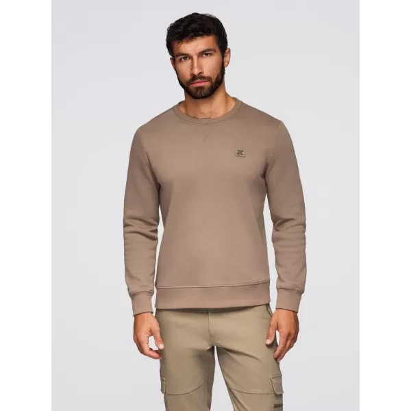  Pánská mikina OMBRE OM-SSNZ-0243 LIGHT BROWN 