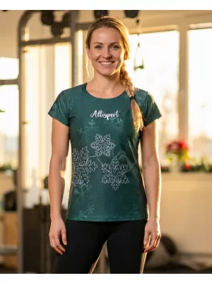 Dámské vánoční triko premium ALTISPORT VOJ/ALWVN8TR06 ZELENÁ