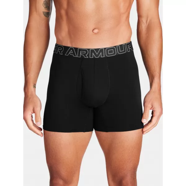  Pánské boxerky UNDER ARMOUR M PERF COTTON 6IN (3KS) 1383889-001 ČERNÁ 