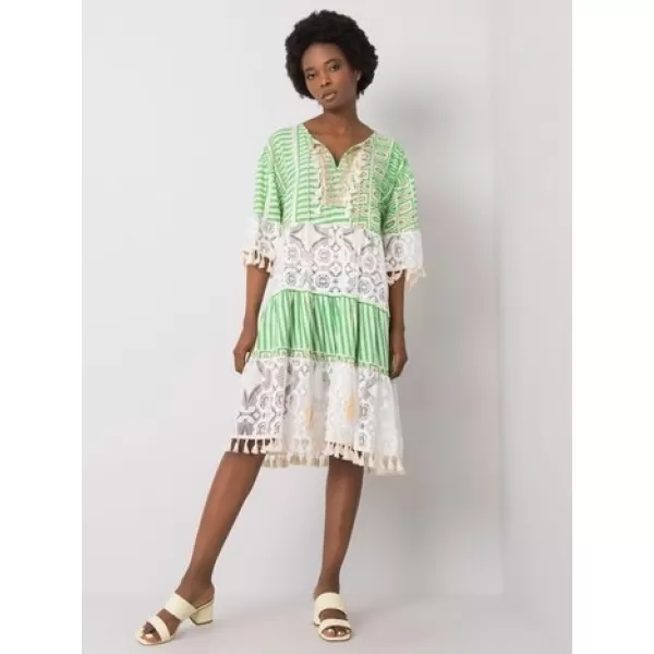  Dámské šaty ITALY MODA DHJ-SK-13567.41P WHITE-GREEN 