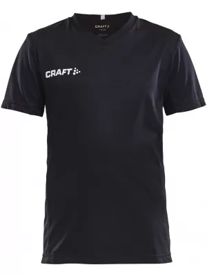 Dětské sportovní tričko s výstřihem do V CRAFT TW Squad Go Jersey Solid Jr ČERNÁ