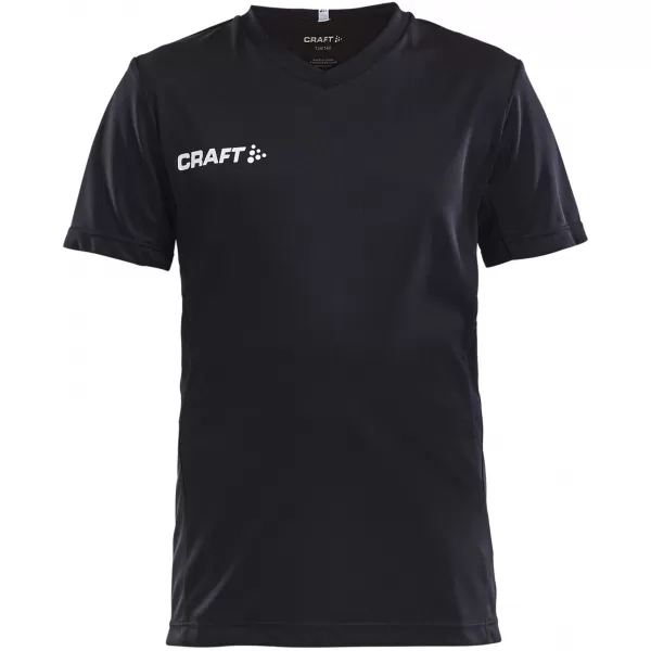  Dětské sportovní tričko s výstřihem do V CRAFT TW Squad Go Jersey Solid Jr ČERNÁ 