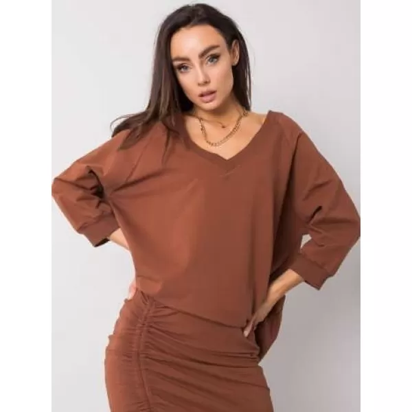  Dámská mikina RUE PARIS RV-BL-5676.09 BROWN 