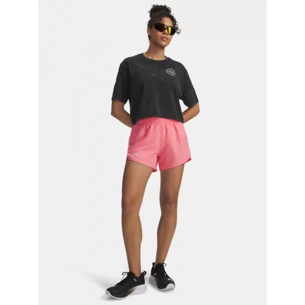  Dámské kraťasy UNDER ARMOUR UA FLY BY 3'' SHORTS 1382438-602 RŮŽOVÁ 