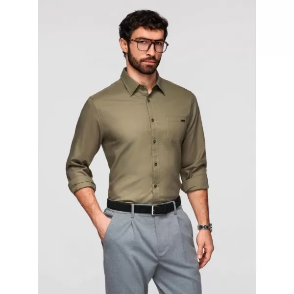  Pánská košile OMBRE K695 OLIVE 