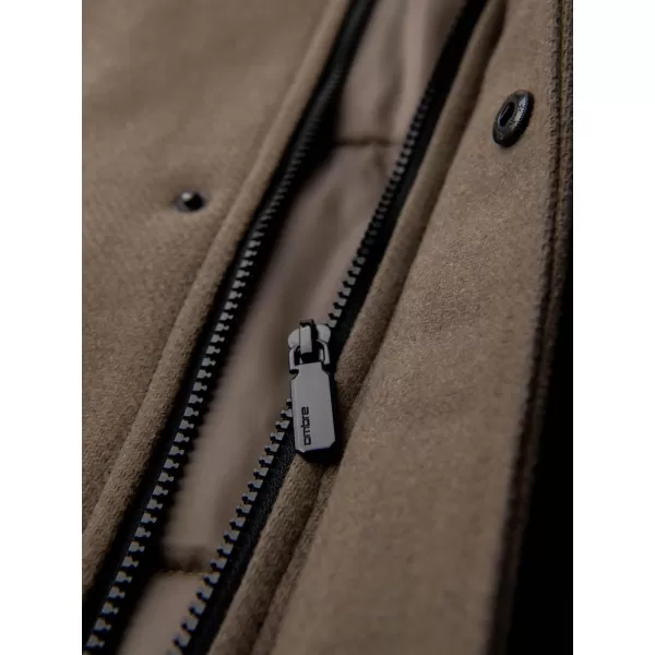  Pánský kabát OMBRE OM-COWC-0132 KHAKI 
