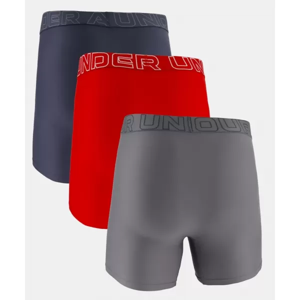  Pánské boxerky UNDER ARMOUR M UA PERF TECH 6IN (3KS) 1383878-044 ŠEDÁ 
