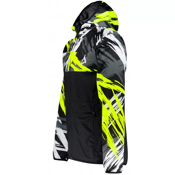  Pánská softshellová bunda premium ALTISPORT VOJ/ALM039JACK01 ČERNOŽLUTÁ 