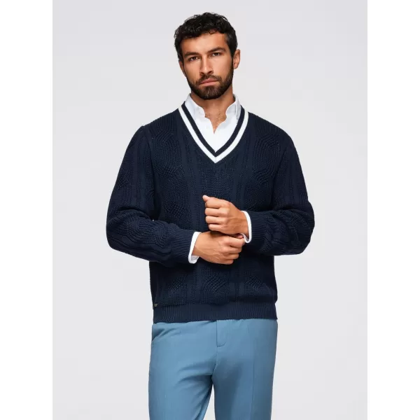  Pánský svetr OMBRE OM-SWSW-0151 NAVY BLUE 