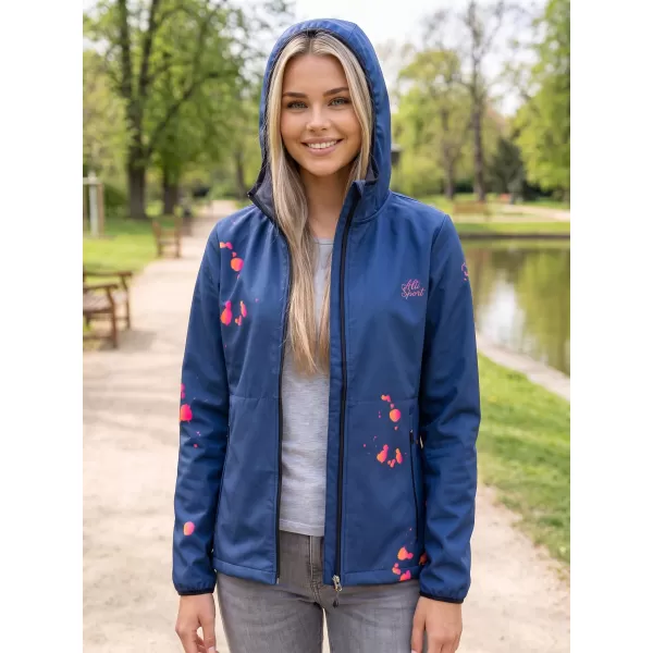  Dámská softshellová bunda premium ALTISPORT VOJ/ALW077JACK01 NÁMOŘNÍ MODRÁ/ORANŽOVÁ 