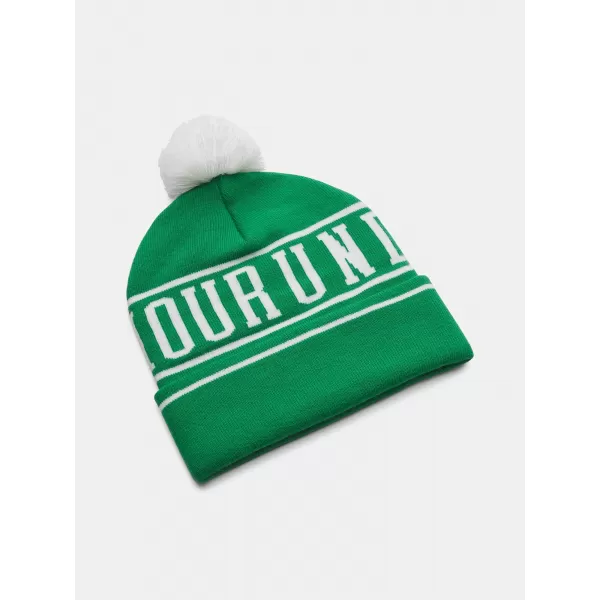  Pánská čepice UNDER ARMOUR M HALFTIME POM BEANIE 1386634-305 ZELENÁ 
