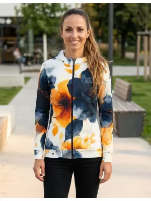 Dámská mikina na zip premium ALTISPORT VOJ/ALW127MI02 ČERNÁ/ORANŽOVÁ