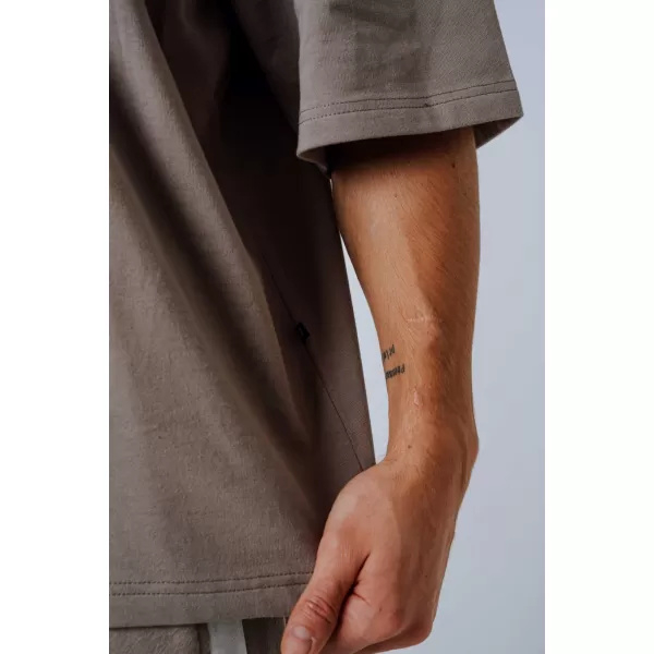  NEBBIA Oversized tričko POWER 898 LIGHT BROWN ASH 