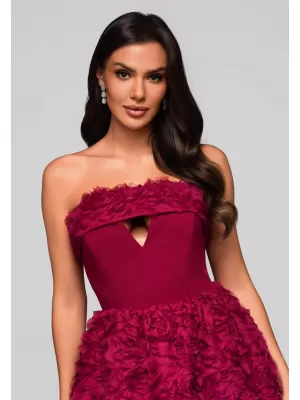 Dámské šaty LARICA LA-OM-DLR181 DARK RED