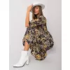 Dámské šaty ITALY MODA DHJ-SK-13965-1.61P BLACK AND YELLOW