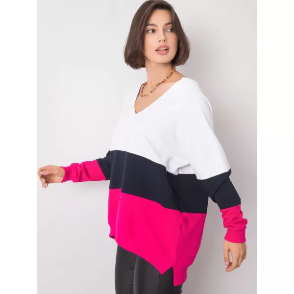  Dámská mikina RUE PARIS RV-BL-5972.07 WHITE-PINK 