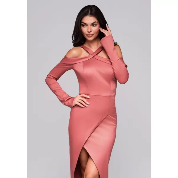  Dámské šaty LARICA LA-OM-DLR250 DARK PINK 
