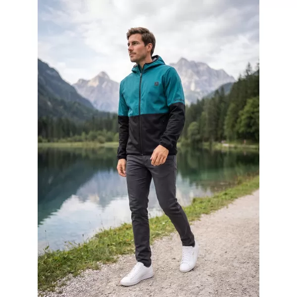  Pánská softshellová bunda premium ALTISPORT VOJ/ALM051JACK01 PETROLEJOVÁ/ČERNÁ 
