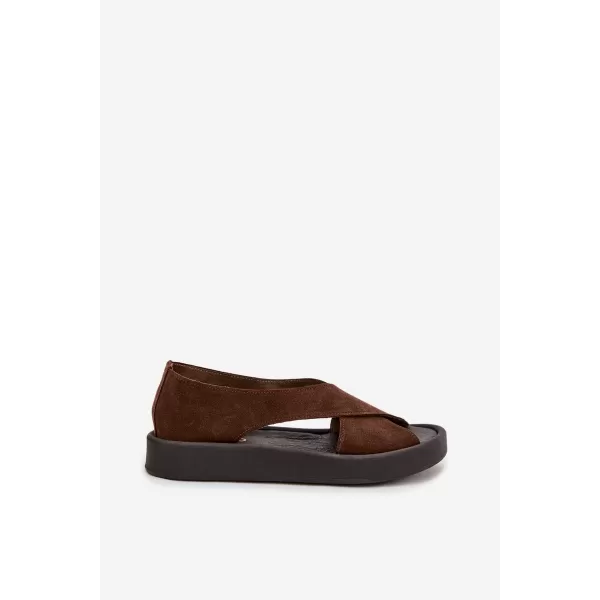  Dámské sandály ZAZOO 3196 BROWN 
