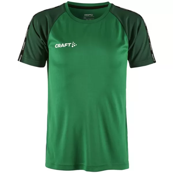  Dětské kontrastní sportovní tričko CRAFT TW Squad Go Contrast Jersey Jr TÝMOVĚ ZELENÁ/ZELENÁ 