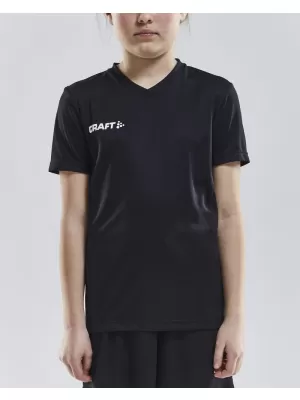 Dětské sportovní tričko s výstřihem do V CRAFT TW Squad Go Jersey Solid Jr ČERNÁ