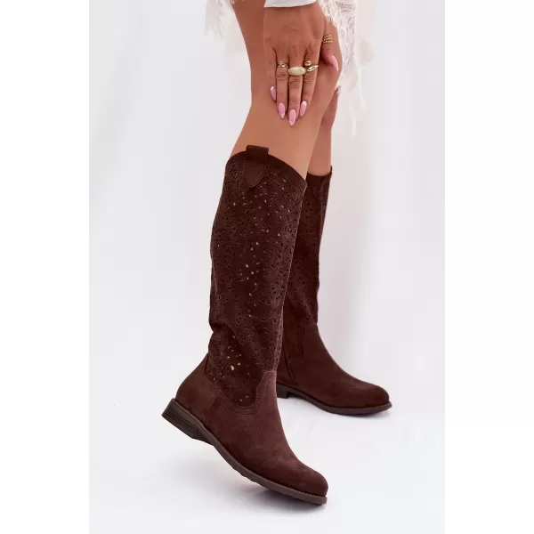  Dámské kozačky S.BARSKI HY61-8023 BROWN 