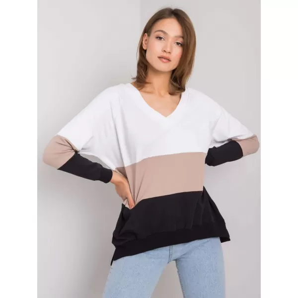  Dámská mikina RUE PARIS RV-BL-5972.07 BLACK AND BEIGE 