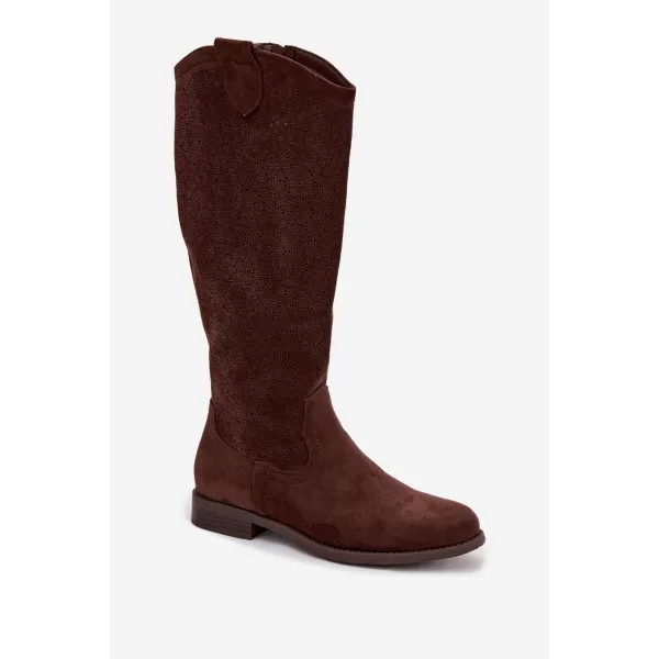  Dámské kozačky S.BARSKI HY61-8022 BROWN 