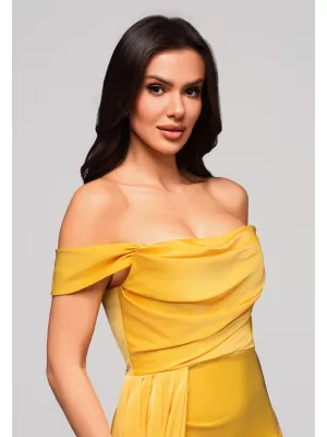 Dámské šaty LARICA LA-OM-DLR188 YELLOW