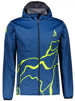 Pánská softshellová bunda premium ALTISPORT VOJ/ALM073JACK01 NÁMOŘNÍ MODRÁ/NEON YELLOW