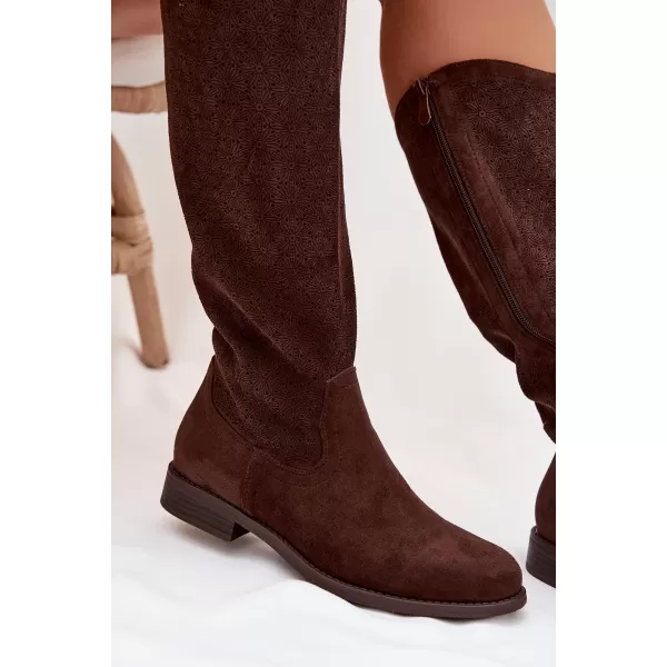  Dámské kozačky S.BARSKI HY61-8022 BROWN 