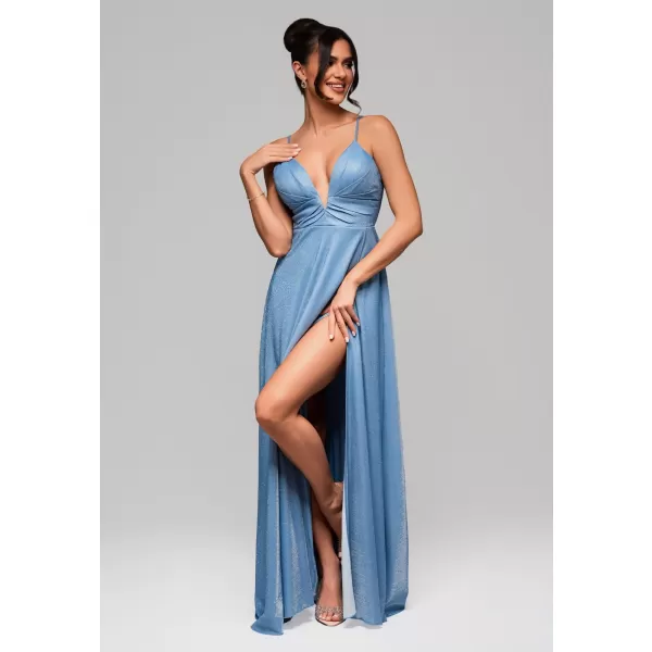  Dámské šaty LARICA LA-OM-DLR154 LIGHT BLUE 