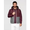 Pánská bunda OMBRE OM-JANP-0242 BURGUNDY-GRAY