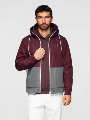 Pánská bunda OMBRE OM-JANP-0242 BURGUNDY-GRAY