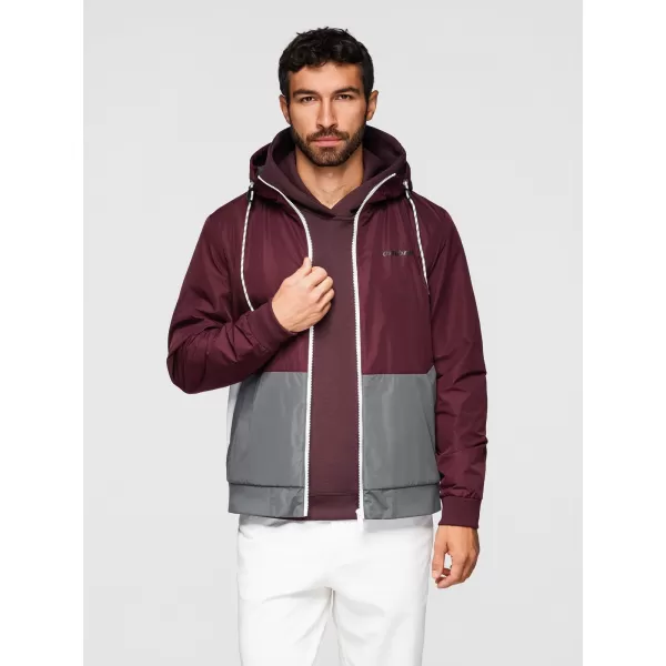  Pánská bunda OMBRE OM-JANP-0242 BURGUNDY-GRAY 