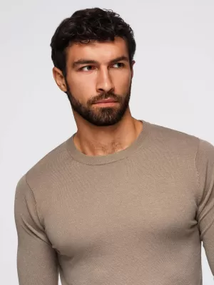 Pánský svetr OMBRE OM-SWBS-0106 DARK BEIGE