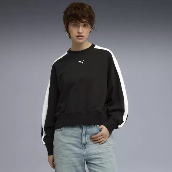  Dámská mikina PUMA T7 OVER-OVERSIZED CREW 633439-01 PUMA BLACK 