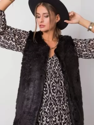 Dámská vesta WOOL FASHION ITALIA AT-KZ-4102-1.20P NOIRE