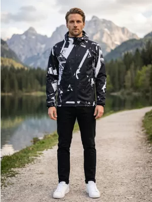 Pánská softshellová bunda premium ALTISPORT VOJ/ALM079JACK01 ČERNOBÍLÁ