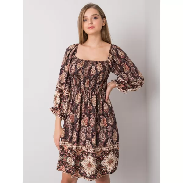  Dámské šaty OCH BELLA TW-SK-BI-H3748.22X DARK BROWN 