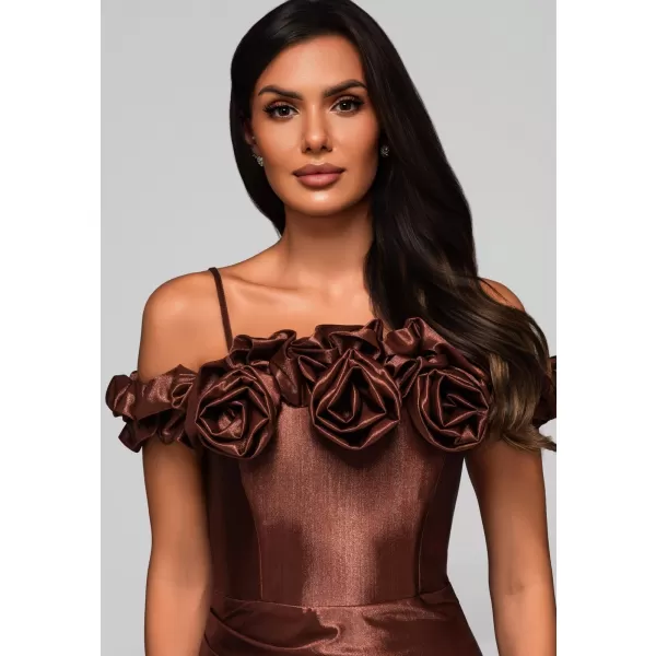 Dámské šaty LARICA LA-OM-DLR213 BROWN 