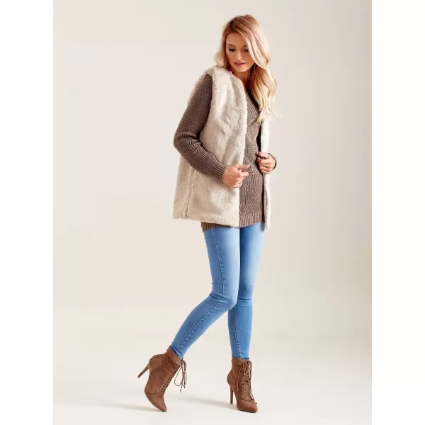  Dámská vesta WOOL FASHION ITALIA AT-KZ-4102-1.20P LIGHT BEIGE 