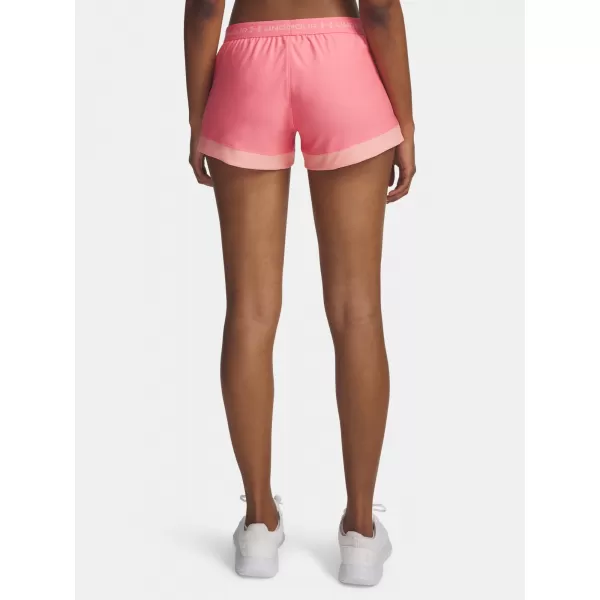  Dámské kraťasy UNDER ARMOUR TECH PLAY UP 3IN COLORBLOCK 6010875-600 RŮŽOVÁ 