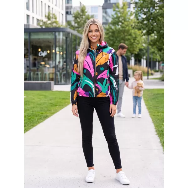  Dámská jarní bunda ALTISPORT HELSIE ČERNÁ VZOR 