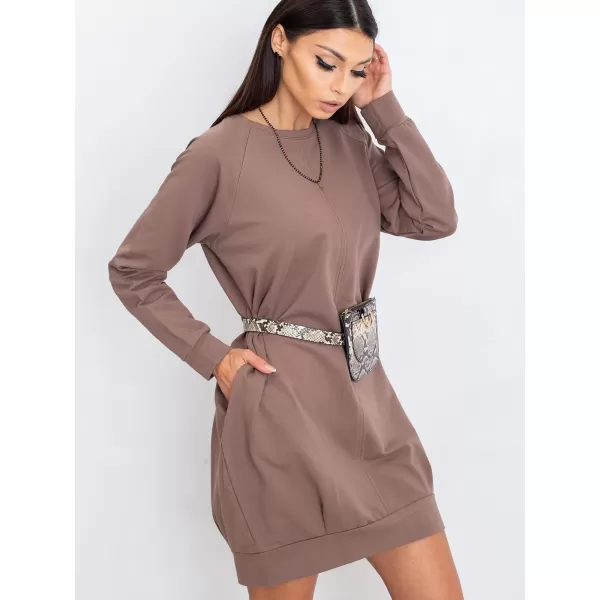  Dámské šaty BASIC FEEL GOOD RV-TU-5184.93P BROWN 