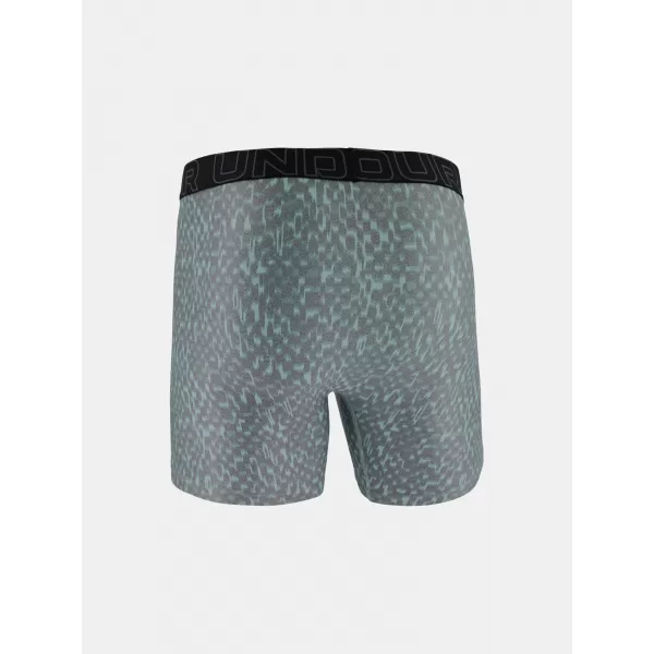  Pánské boxerky UNDER ARMOUR UA PERFORMANCE TECH - PRINT 6IN - 1PK 1383875-477 MODRÁ 